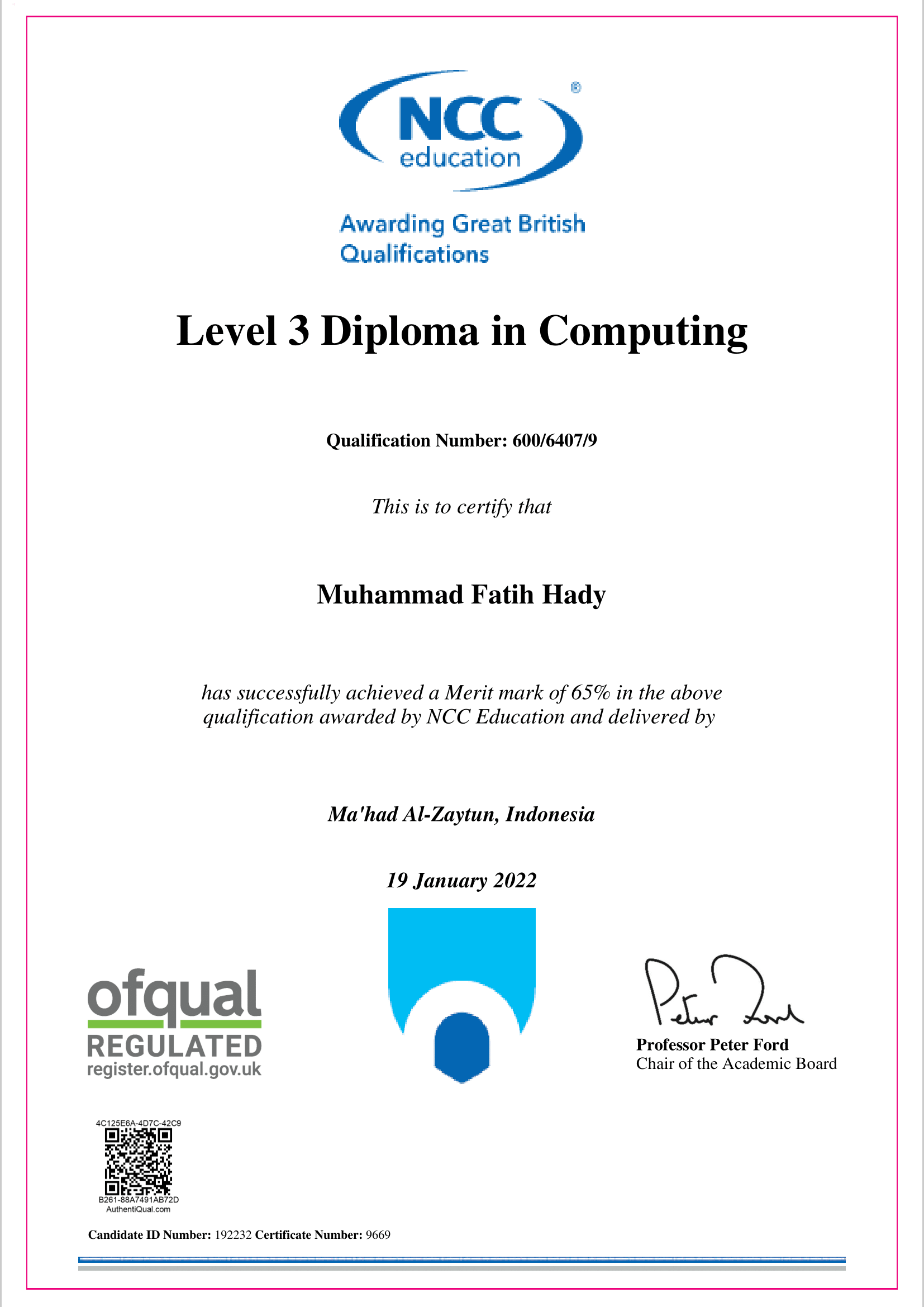 Certificate